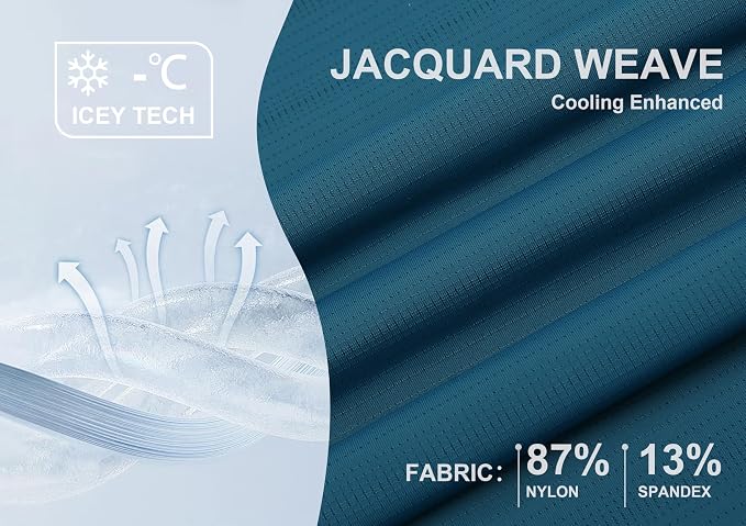 Esabel.C Jacquard Golf Shirts for Men Moisture Wicking Short Sleeve Performance - Image 4