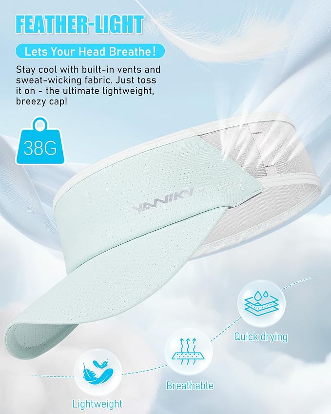 Sports Sun Visor Hats for Women Men Lightweight Breathable Cooling Stretchy - Image 5