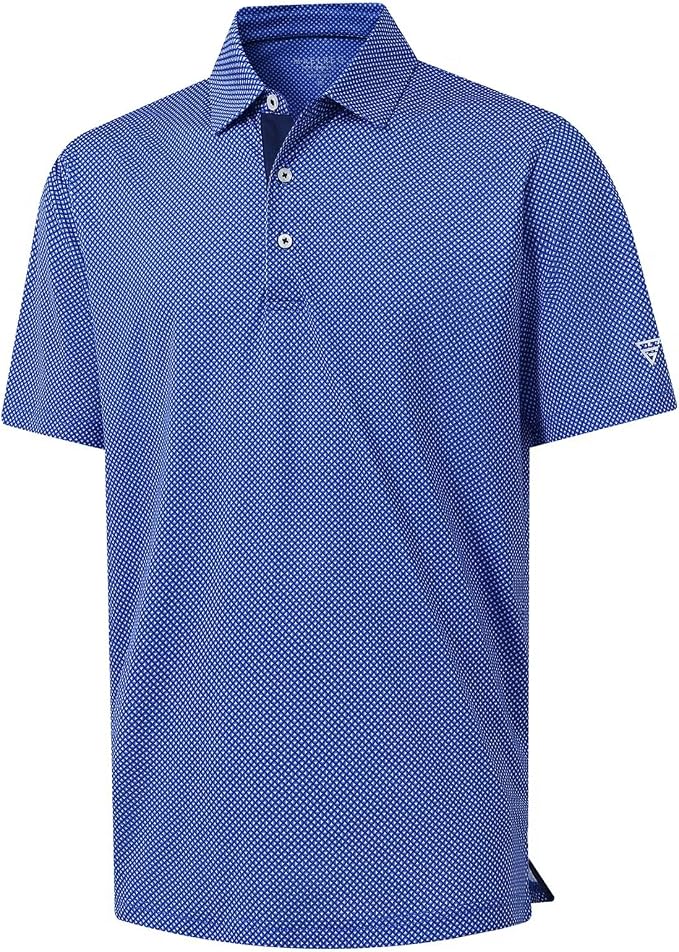 M MAELREG Mens Golf Shirt Short Sleeve Dry Fit Print Moisture Wicking by MAELREG