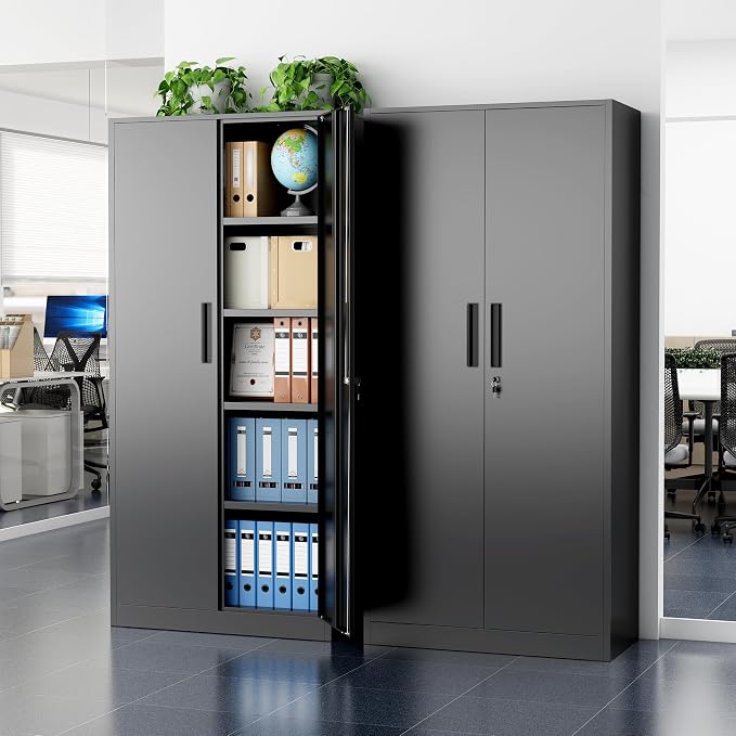 Greenvelly Metal Storage Cabinet, Lockable Garage Storage Cabinets - Image 2