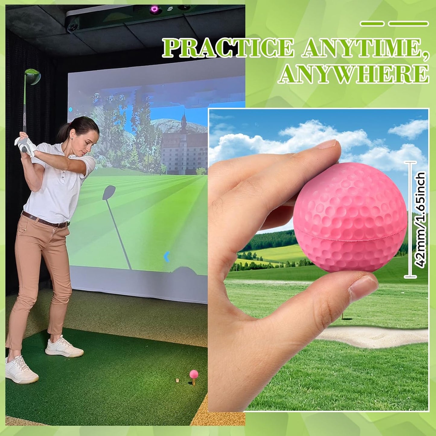 12 Pcs Foam Golf Practice Balls Soft Foam Balls for Golf Practice Realistic Feel and Flight Sport Training