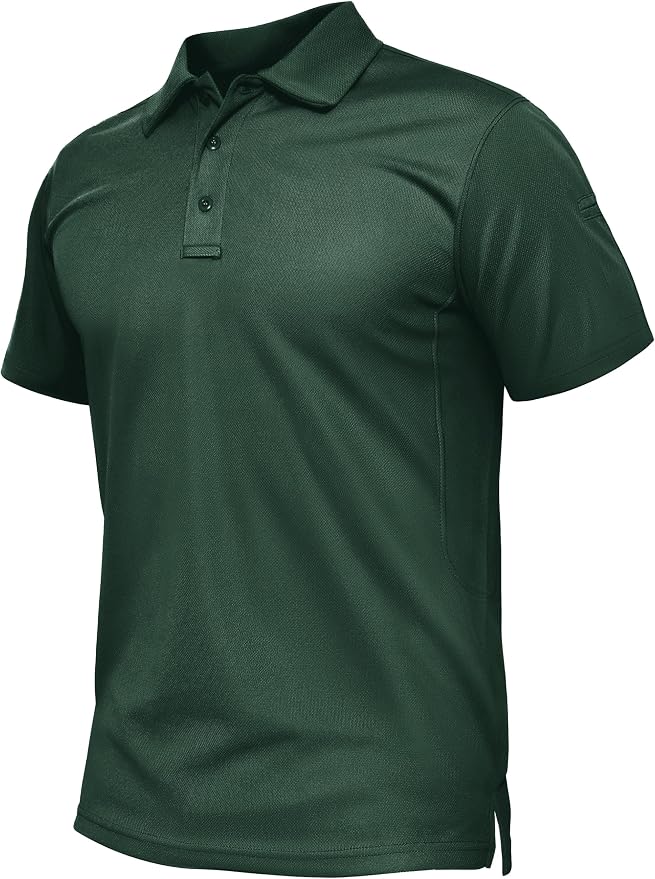 TACVASEN Mens Polo Shirt Short Sleeve Tactical Performance Collared Work Golf by TACVASEN