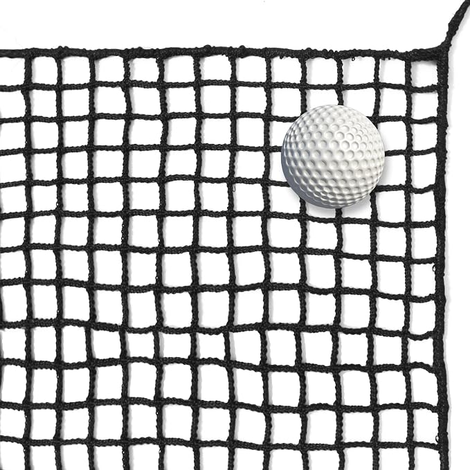 Black Polyester Golf Practice Fence Net, Heavy Duty Golf Ball Barrier Net by RopesAndNets