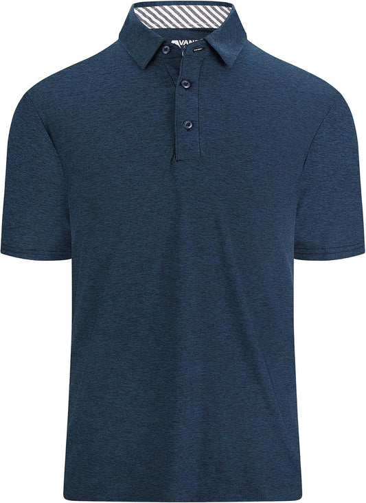 Alex Vando Mens Golf Shirt Moisture Wicking Quick-Dry Short Sleeve Casual Polo Shirts for Men