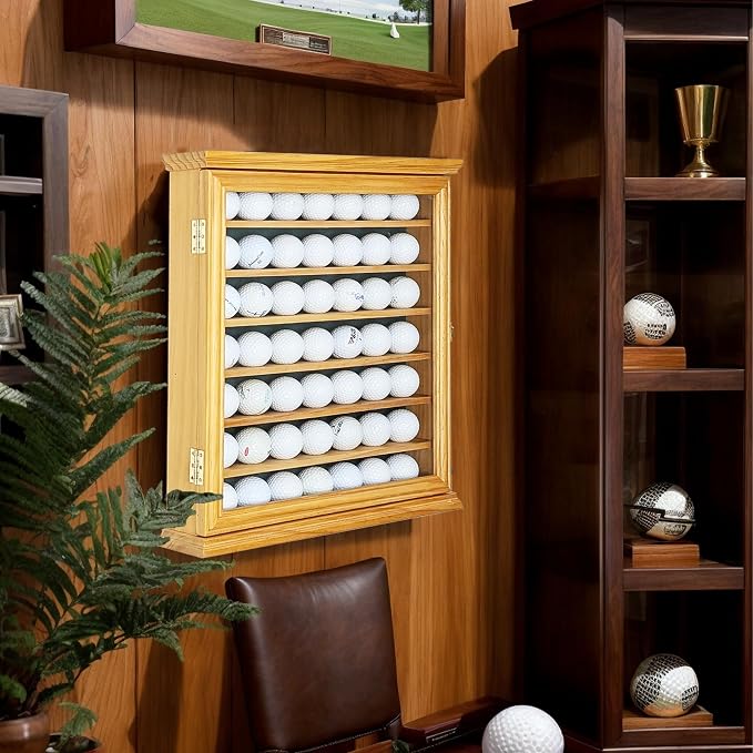 49 Golf Ball Display Case | Solid Wood Cabinet - Image 9