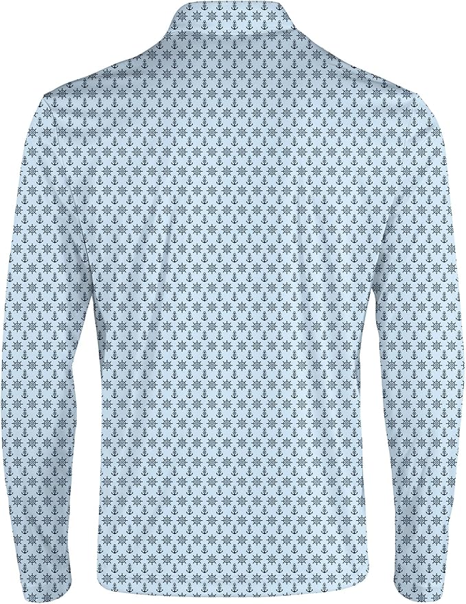 Men's Long Sleeve Golf Shirt Quick Dry 3 Button Work Fishing Outdoor Casual - Image 4