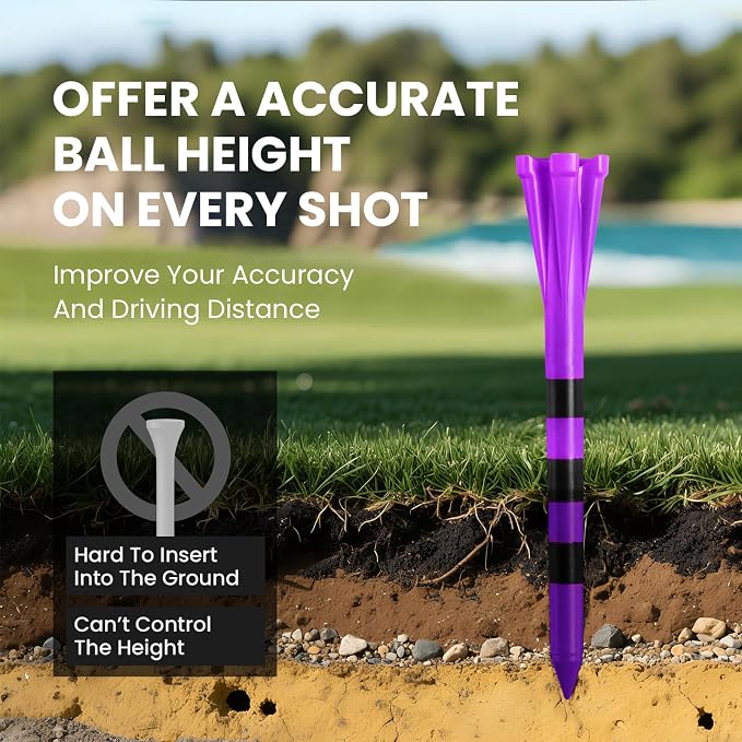FINGER TEN Unbreakable Golf Tees Plastic 80 3 1/4" or 2 3/4" Driver Tees - Image 4