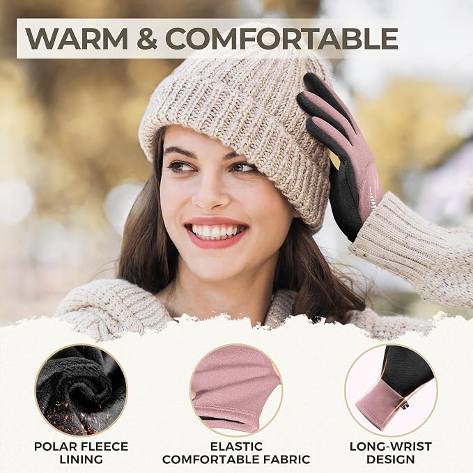 SIMARI Winter Gloves for Women, TouchScreen Water-Resistant Warm Thermal Gloves - Image 2