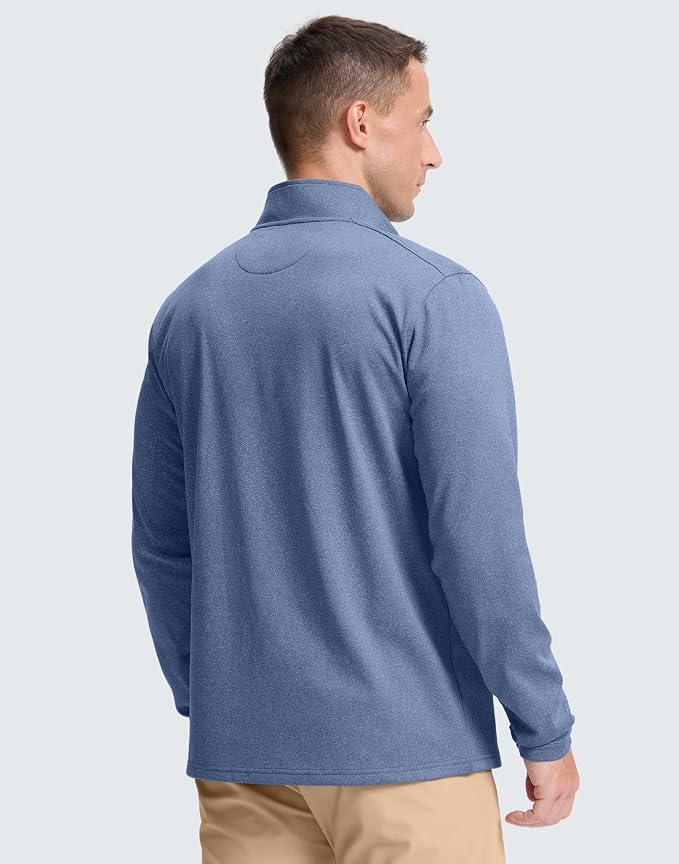 Obla Golf Quarter Zip Pullover Men Fleece Mock Neck Sweatshirt Winter Warm 1/4 - Image 3