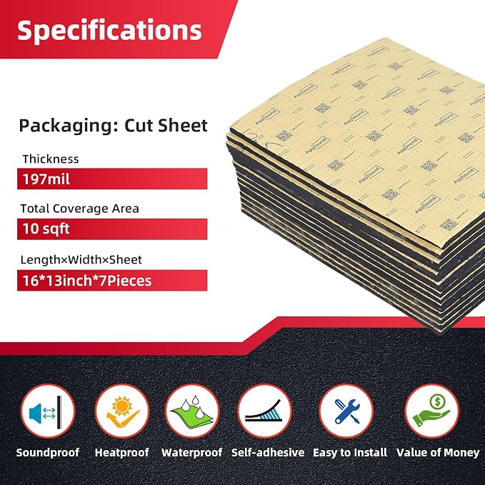 Sound Deadening Mat 197mil 9.95sqft - Image 2