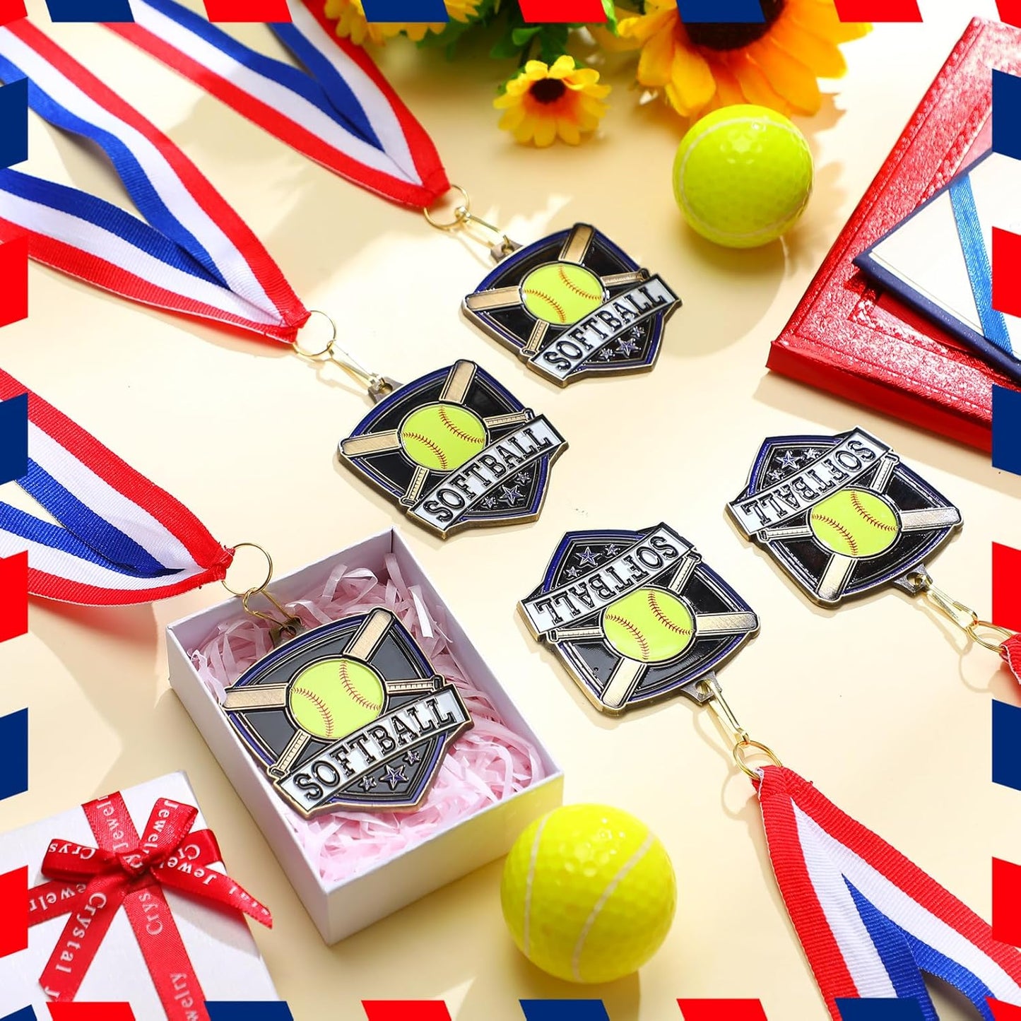 10/20 /30/40 Pcs Award Medals Bulk Sports Medals with Neck Ribbons 2.4 Inch Winner Award Trophy Prize Gift for Sports Themed Party Favors Tournaments School Match