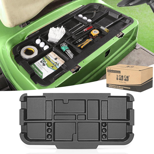 10L0L Golf Cart Under Seat Storage Tray Fits EZGO TXT, RXV, Club Car DS, Club Car Precedent, Yamaha G29, Electric Vehicle with Original Trojan Battery Underseat Organizer Container Holder Plate