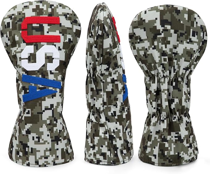 Golf Club Head Covers, Camouflage USA Design Golf Driver Covers, Fairway Wood - Image 9