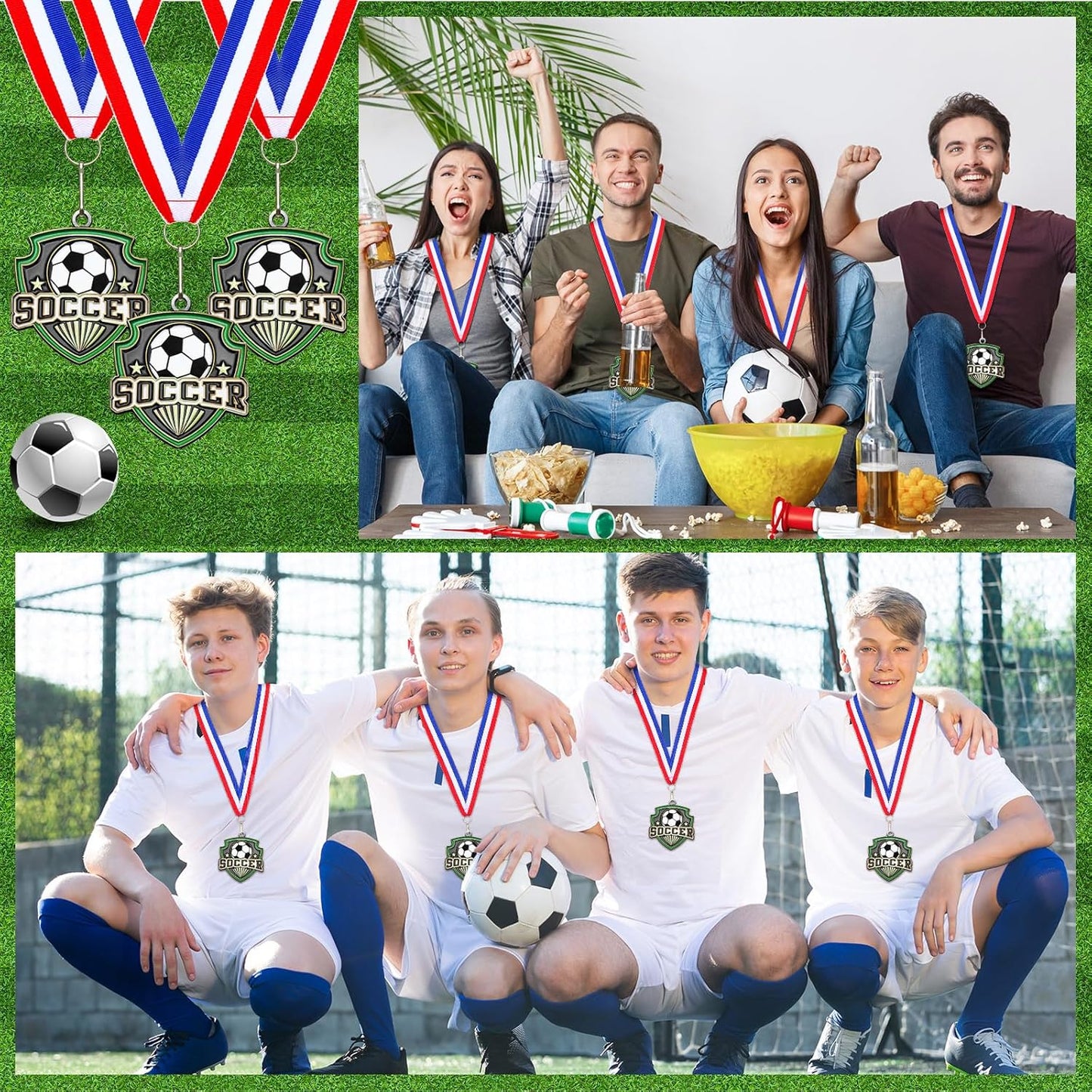 10/20 /30/40 Pcs Award Medals Bulk Sports Medals with Neck Ribbons 2.4 Inch Winner Award Trophy Prize Gift for Sports Themed Party Favors Tournaments School Match