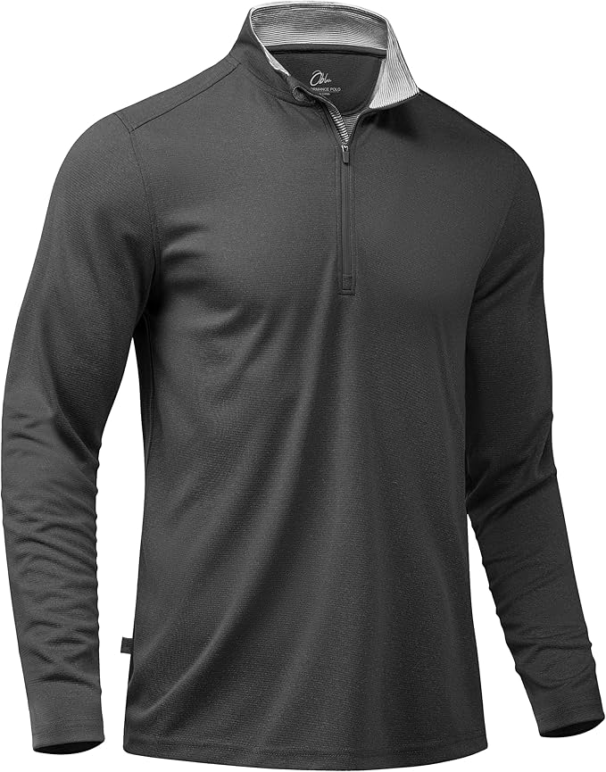 Obla Golf Quarter Zip Pullover for Men Mock Neck Sweatshirt Lightweight Sun by OBLA