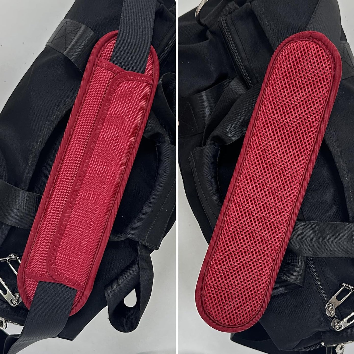 2 Pack Extra Thick Shoulder Strap Pad, Universal Replacement Shoulder Pad, for Shoulder Bags, Detachable Shoulder Strap Pad Pads Help Relieve Shoulder Pain(Sandwich Mesh-Red)