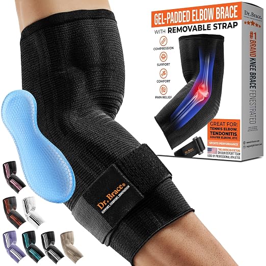 DR. BRACE® Elite Elbow Brace Support, Breathable Elbow Compression Sleeve by DrBrace