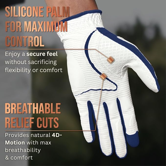 Copper Tech Golf Gloves Men Right Handed Golfer or Left Handed Golfer | Copper - Image 3