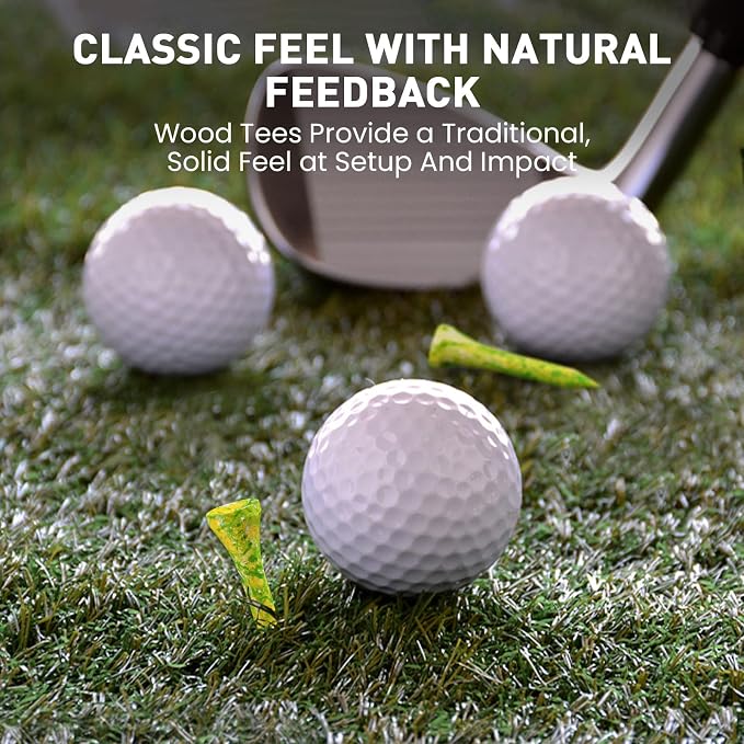 FINGER TEN Golf Tees Stylish Bamboo Wooden Coloured Painted Value 100 Pack - Image 4