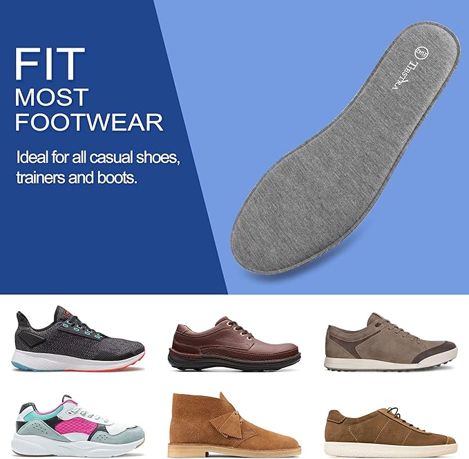 2 Pair -Shoe Inserts for Mens Memory Foam Insoles, Replacement Insoles for Work - Image 5