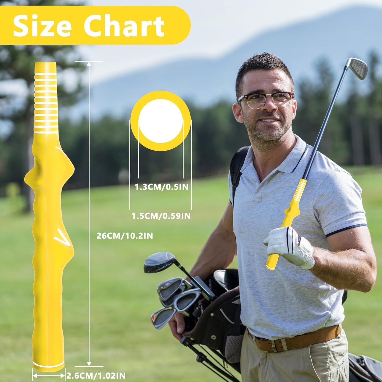 1 Pcs Right-Hand Golf Training Grip:Club,Rubber Swing Grip Trainer,Golf Accessories for Adults,Beginners,All Levels.Improvement Tool for Proper Hand Placement.
