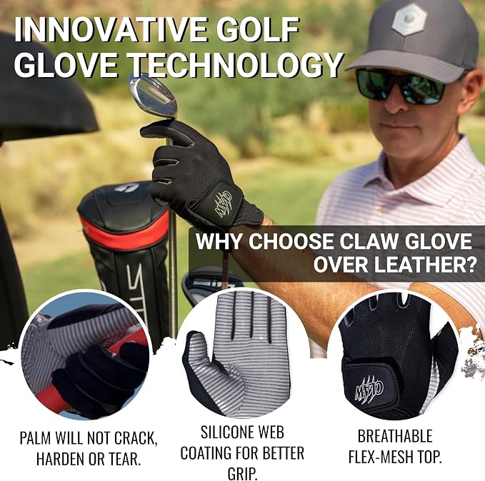 CaddyDaddy Claw Golf Gloves for Men | Flex-Mesh Design for Cool Ventilation | - Image 4