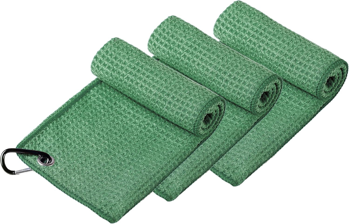 Handy Picks Microfiber Golf Towel (16" X 16") with Carabiner Clip, Waffle Pattern Golf Towel Hook and Loop Fastener - The Convenient Golf Cleaning Towel