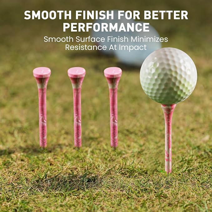 FINGER TEN Golf Tees Stylish Bamboo Wooden Coloured Painted Value 100 Pack - Image 5