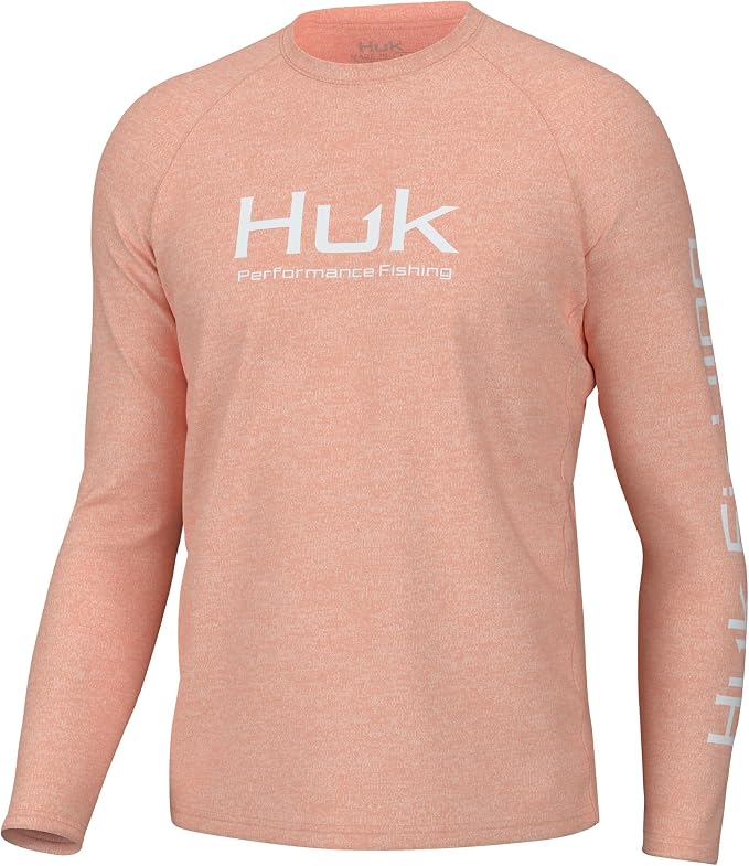 HUK Mens Pursuit Heather Long Sleeve Shirt, Fishing Shirt by HUK