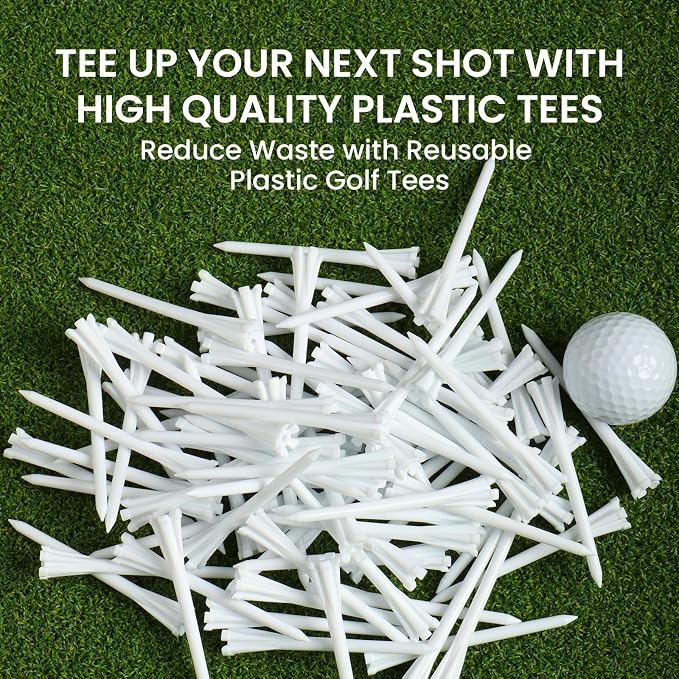 FINGER TEN Golf Tees Plastic Unbreakable Easy to Find Bulk Value 500 Count - Image 6