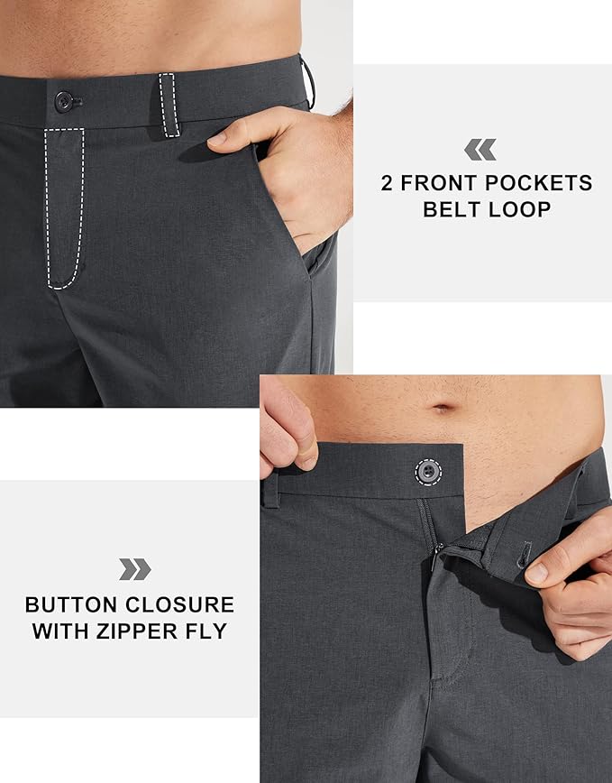 Libin Mens Golf Pants Stretch Work Dress Pants 30"/32"/34" Quick Dry - Image 3