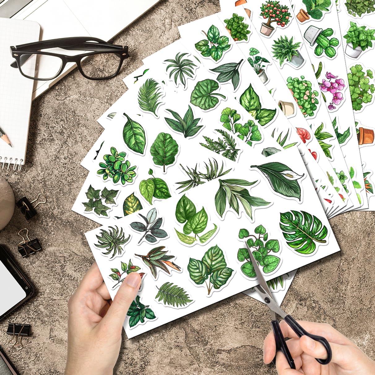 108Pcs Botanical Stickers Pack Vinyl Plant for Scrapbooking Laptop Water Bottle Journal Planner DIY Crafts Greenery Leaf Strawberry Houseplant Aesthetic Decor