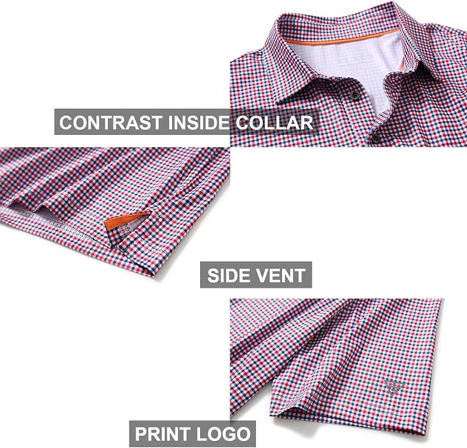 Golf Shirts for Men Dry Fit Short Sleeve Print Performance Moisture Wicking - Image 4
