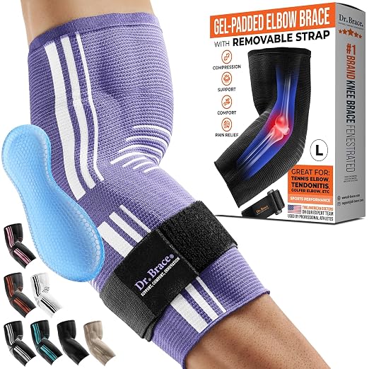 DR. BRACE® Elite Elbow Brace Support, Breathable Elbow Compression Sleeve by DrBrace