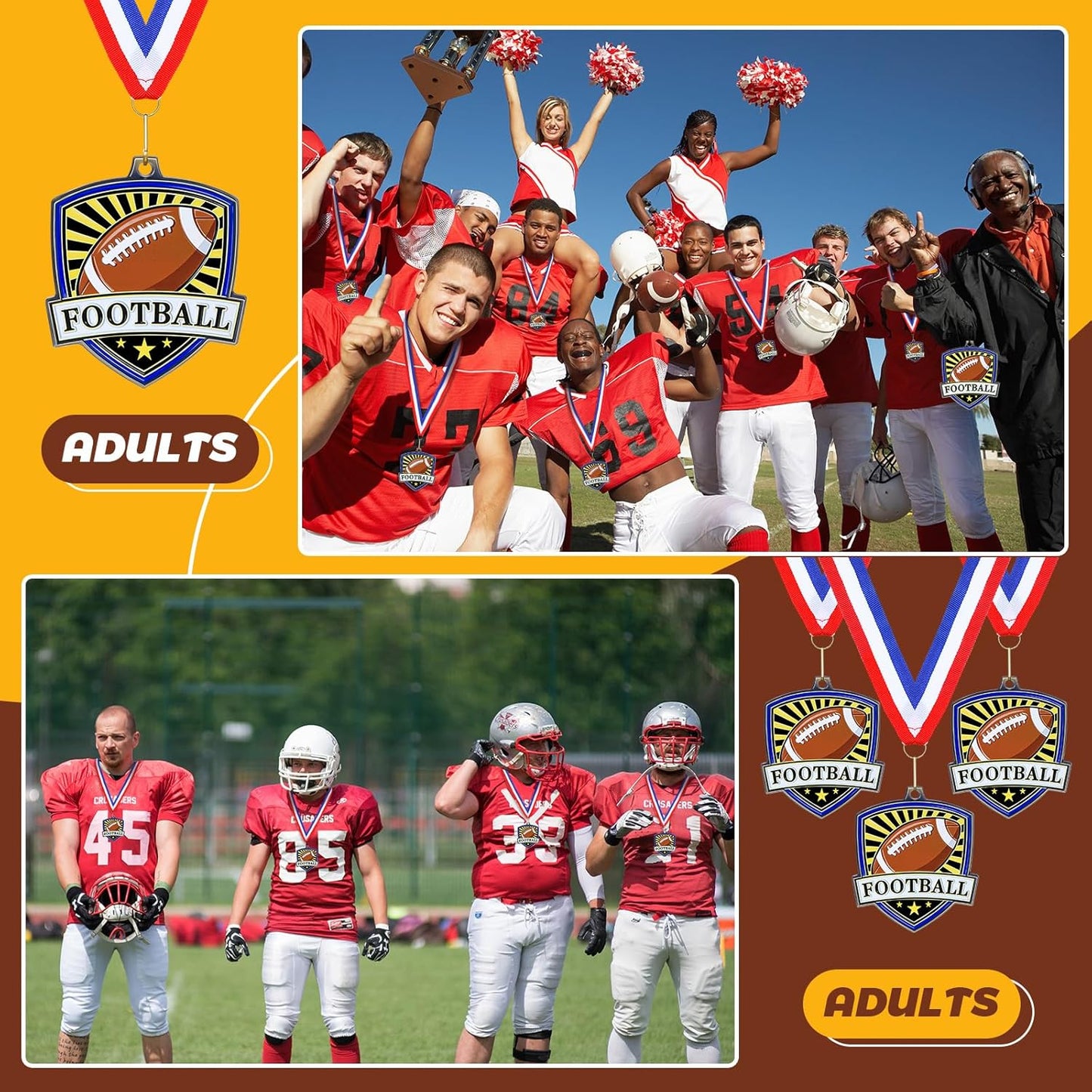 10/20 /30/40 Pcs Award Medals Bulk Sports Medals with Neck Ribbons 2.4 Inch Winner Award Trophy Prize Gift for Sports Themed Party Favors Tournaments School Match