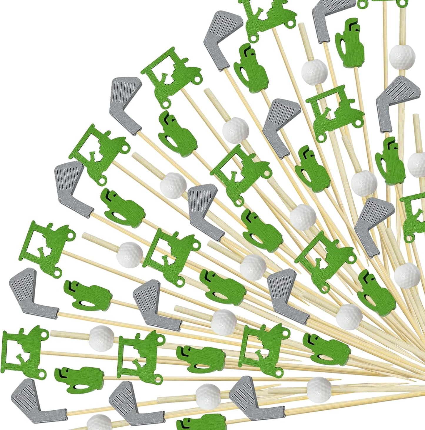 200Pcs Golf Cocktail Picks,4.7 Inch Golf Theme Decorative End Cocktail Skewers Sandwich Fruit Toothpicks for Appetizers Golf Catered Events Buffet Party Holiday Supplies,Style 1