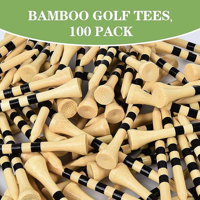 Natrual Wooden Golf Tees 100 Pack Biodegradable Bamboo Golf Tees, More Sturdy - Image 3