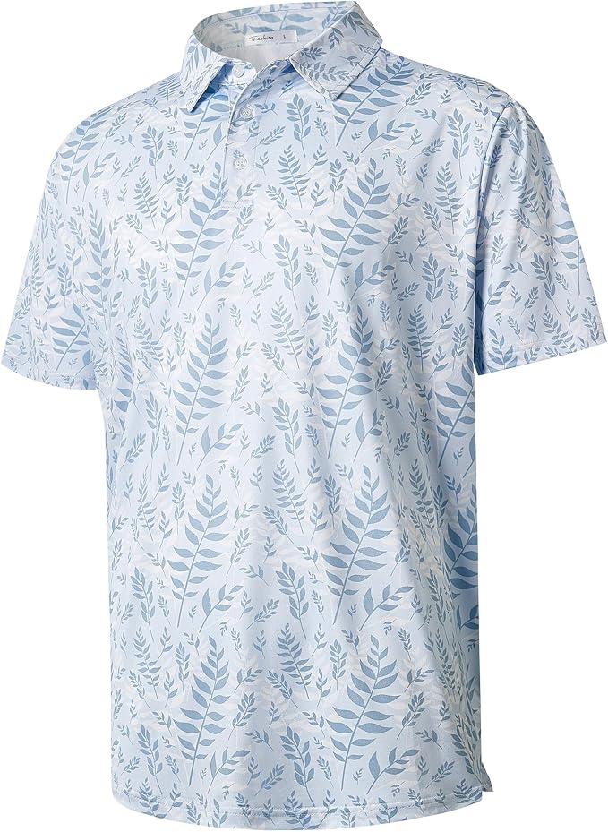 zeetoo Men's Polo Shirts Hawaiian Golf Polos Shirts Short Sleeve Performance by zeetoo