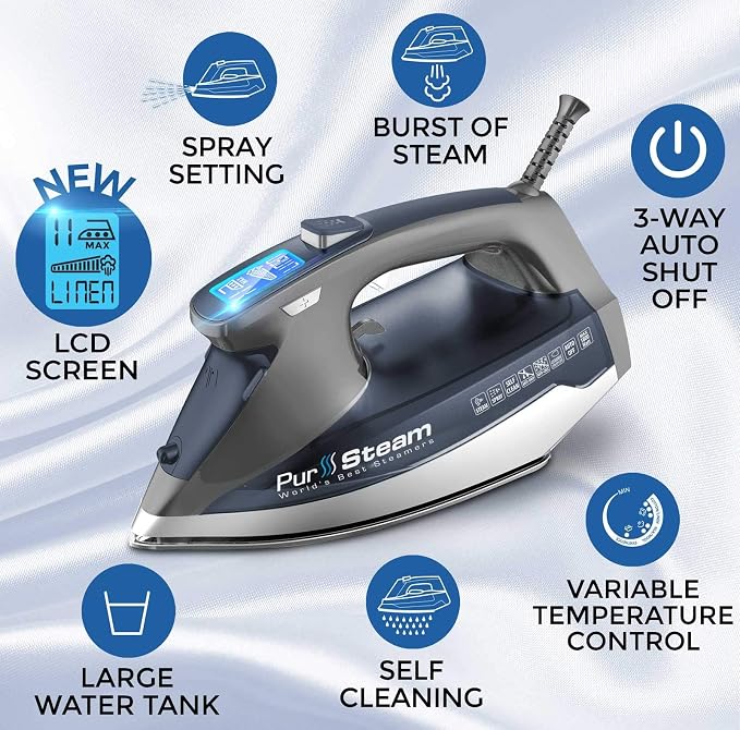 Pursteam Steam Iron for Clothes 1800W - Image 2