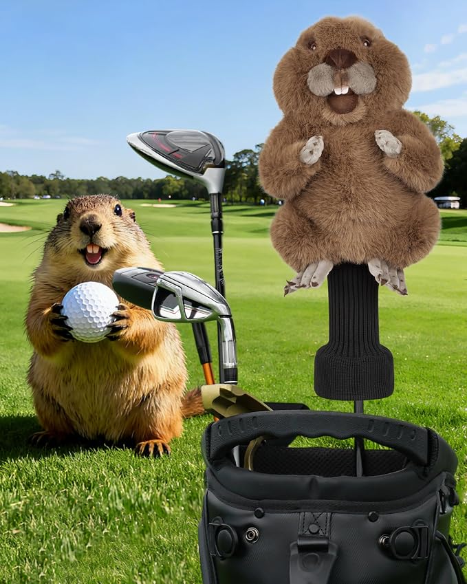 Big Teeth Funny Plush Driver Headcover Animal, Groundhog Gopher Penguin Driver - Image 7