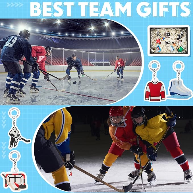 Batiyeer 36 Pack Hockey Keychains Bulk Party Favors Sports Ball Key Chains - Image 5