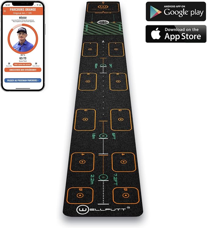 WELLPUTT - Golf Putting Training Mat - 10ft First - Image 2