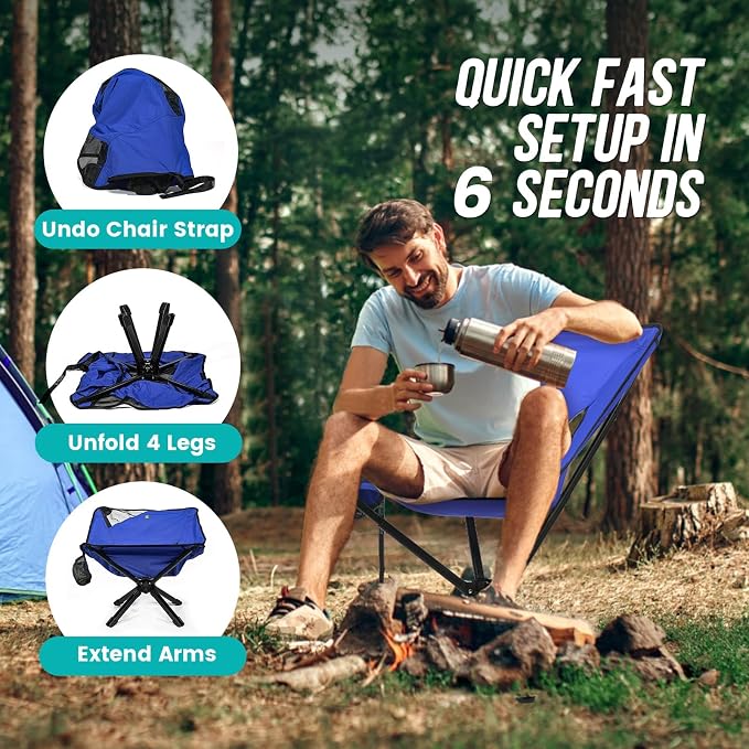 Adjustable Portable Camping Chair RiseLite Lightweight Compact Folding Chair - Image 9