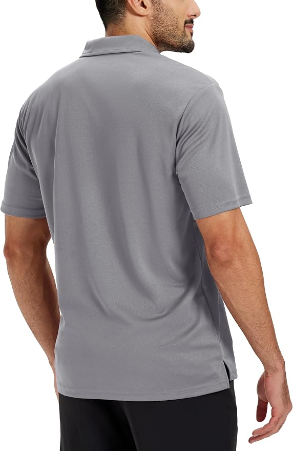 TACVASEN Mens Polo Shirts Short Sleeve Dry Fit Performance Breathable Golf Shirt - Image 2