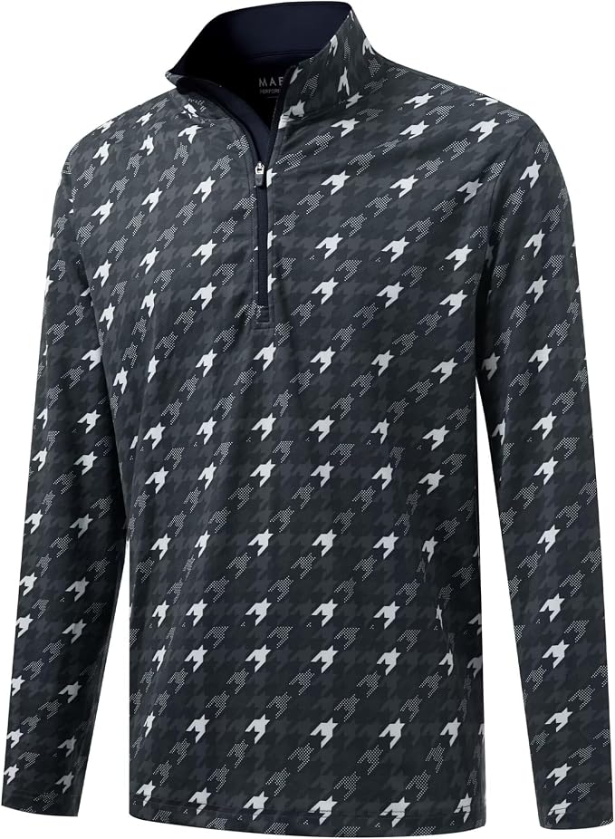 M MAELREG Quarter Zip Golf Pullover Men Dry Fit Long Sleeve Performance Wicking by MAELREG