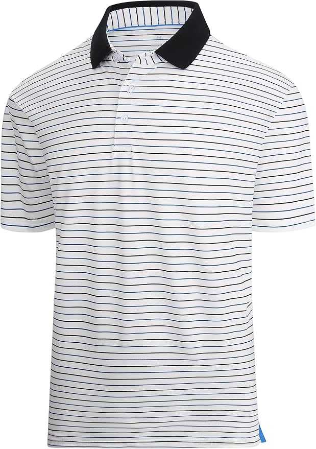 Esabel.C Jacquard Golf Shirts for Men Moisture Wicking Short Sleeve Performance by EsabelC