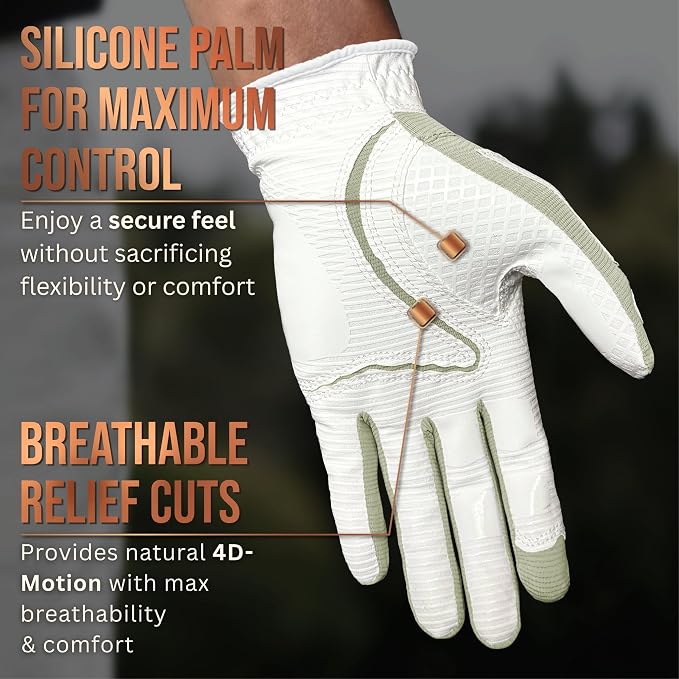 Copper Tech Golf Gloves Men Right Handed Golfer or Left Handed Golfer | Copper - Image 3