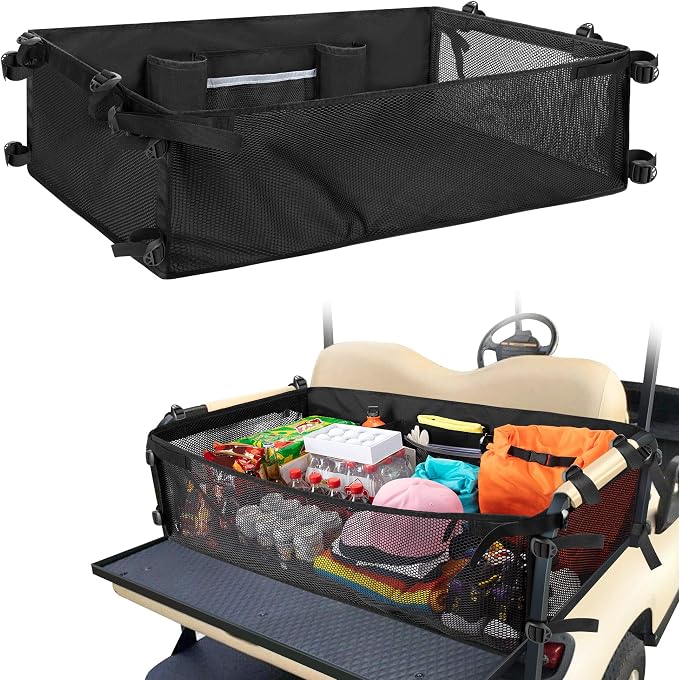 Golf Cart Cargo Mesh Organizer Compatible by PGmoon