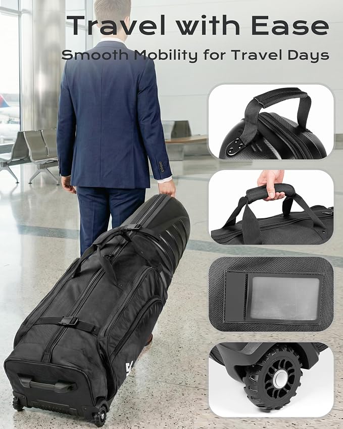 Golf Travel Bag with Hard Shell ABS Top - Image 6