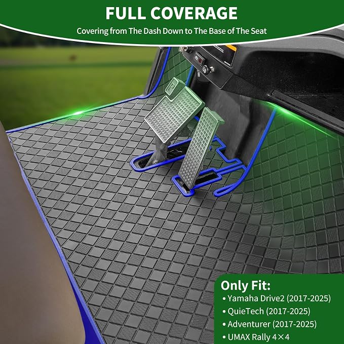 Golf Cart Floor Liner Mat 8mm Thick Rubber Full Coverage Fit - Image 2
